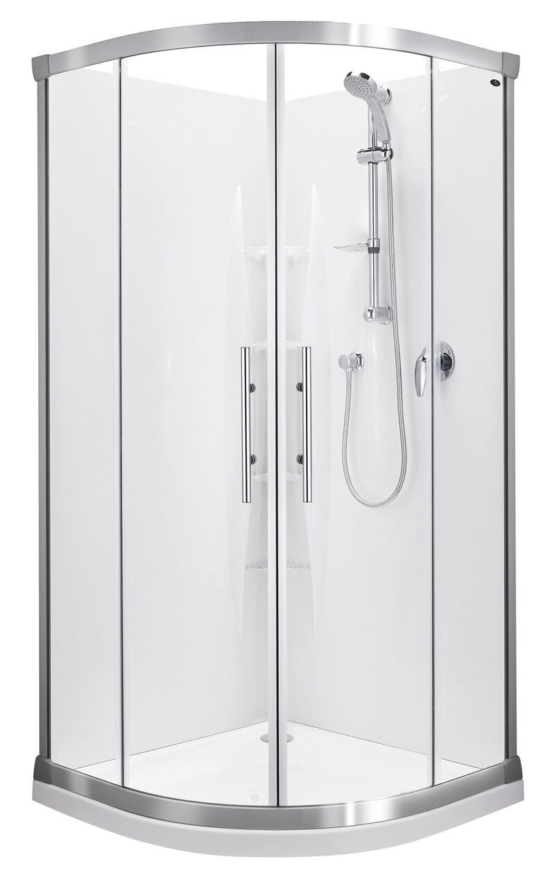 Englefield VALENCIA 1000x1000 Round Sliding Shower Satin My Plumbing